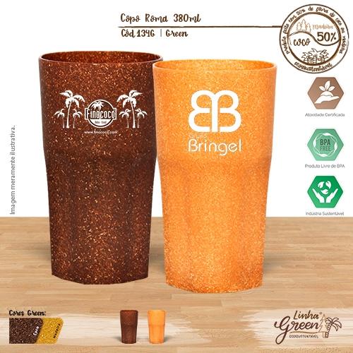 Copos personalizado, Canecas personalizada, Long drink personalizado - Copo Roma Green 360mL